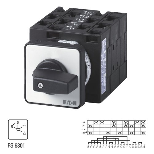 Eaton Sterdriehoekschakelaar, Contacten: 10, 32 A, Frontplaat: B>0-Y-D, 60 &deg; - Eaton 004110 l1 - 20056129