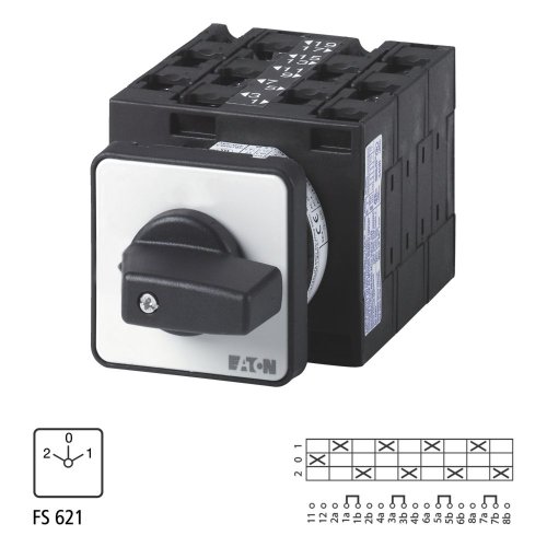 Eaton Omschakelaar, Contacten: 9, 32 A, Frontplaat: 2-0-1, 60 &deg;, vast, inbou - Eaton 004204 l1 - 20056138