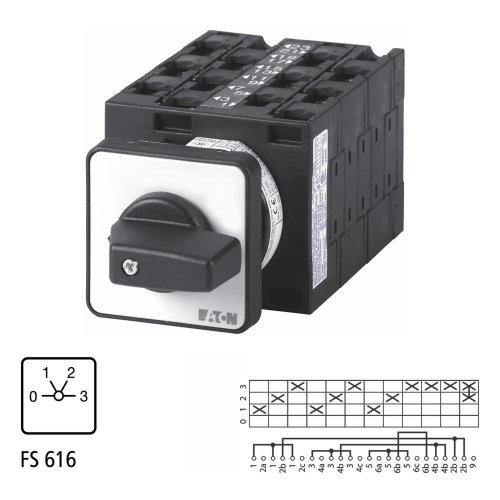 Eaton Poolomschakelaar, Contacten: 12, 32 A, 2 toerentallen, 2 gescheiden wi - Eaton 004325 l1 - 20056142