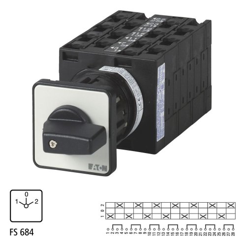 Eaton Omschakelaar, Contacten: 14, 32 A, Frontplaat: 1-0-2, 60 &deg;, vast, eeng - Eaton 005574 l1 - 20056157