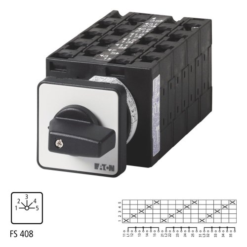 Eaton Stappenschakelaar, Contacten: 15, 32 A, Frontplaat: 1-5, 45 &deg;, vast, i - Eaton 005650 l1 - 20056159
