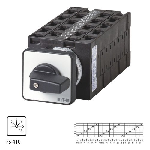 Eaton Stappenschakelaar, Contacten: 18, 32 A, Frontplaat: 1-6, 45 &deg;, vast, i - Eaton 005828 l1 - 20056166