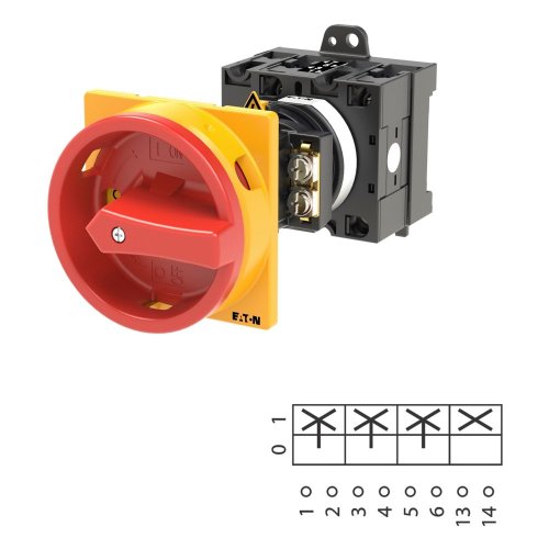 Eaton Hoofdschakelaar, 3-polig + 1MC, 32 A, NOOD-UIT-functie, 90 &deg;, tussenbo - Eaton 008653 l1 - 20056184