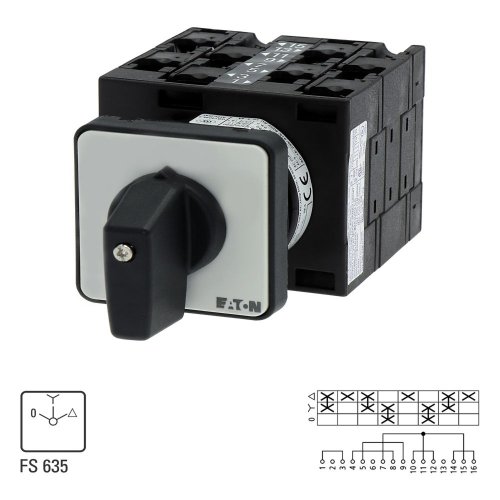 Eaton Sterdriehoekschakelaar, Contacten: 8, 32 A, Frontplaat: 0-Y-D, 60 &deg;, v - Eaton 009657 l1 - 20056249