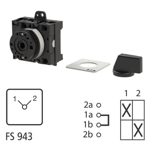 Eaton Omschakelaar, Contacten: 2, 32 A, 90 &deg;, tussenbouw, Basisschakelaar - Eaton 016607 l1 - 20056817