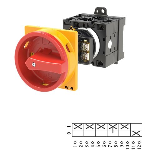 Eaton Hoofdschakelaar, 3-polig + N + 1MC + 1VC, 32 A, NOOD-UIT-functie, 90 &deg; - Eaton 016748 l1 - 20056825