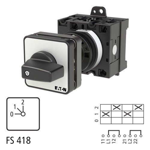 Eaton Stappenschakelaar, Contacten: 4, 32 A, Frontplaat: 0-2, 45 &deg;, vast, tu - Eaton 017815 l1 - 20056855