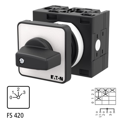 Eaton Stappenschakelaar, Contacten: 3, 32 A, Frontplaat: 0-3, 45 &deg;, vast, in - Eaton 018231 l1 - 20056869