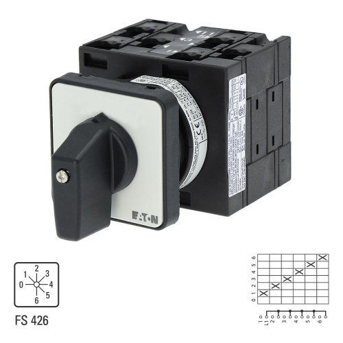 Eaton Stappenschakelaar, Contacten: 6, 32 A, Frontplaat: 0-6, 45 &deg;, vast, in - Eaton 018643 l1 - 20056879