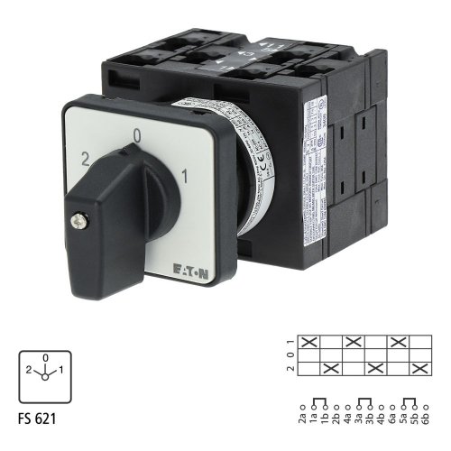 Eaton Poolomschakelaar, Contacten: 6, 32 A, 2 toerentallen, 2 gescheiden wik - Eaton 019359 l1 - 20056891