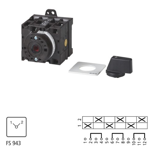 Eaton Omschakelaar, Contacten: 6, 32 A, 90 &deg;, tussenbouw, Basisschakelaar - Eaton 019425 l1 - 20056895