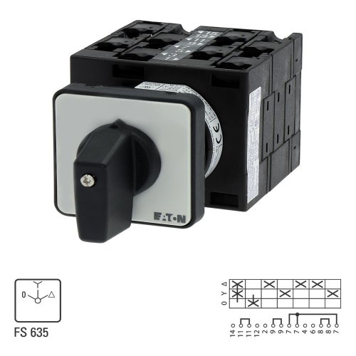 Eaton Sterdriehoekschakelaar, Contacten: 7, 32 A, Frontplaat: 0-Y-D, 60 &deg;, v - Eaton 020454 l1 - 20056938