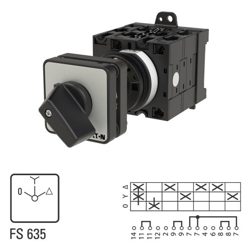 Eaton Sterdriehoekschakelaar, Contacten: 7, 32 A, Frontplaat: 0-Y-D, 60 &deg;, v - Eaton 020458 l1 - 20056940