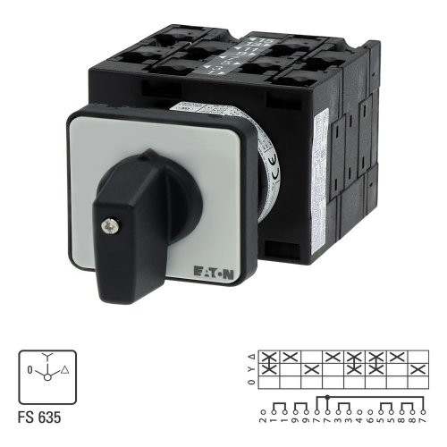 Eaton Sterdriehoekschakelaar, Contacten: 8, 32 A, Frontplaat: 0-Y-D, 60 &deg;, v - Eaton 020459 l1 - 20056941