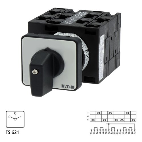 Eaton Poolomschakelaar, Contacten: 8, 32 A, Dahlander-schakeling, 2 toerenta - Eaton 020499 l1 - 20056945