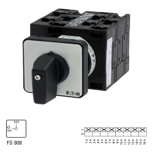 Eaton AAN-UIT-schakelaar, 8-polig, 32 A, 90 &deg;, inbouw - Eaton 020593 l1 - 20056948