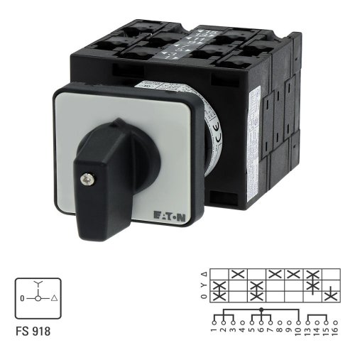 Eaton Sterdriehoekschakelaar, Contacten: 7, 32 A, Frontplaat: 0-Y-D, 90 &deg;, v - Eaton 020617 l1 - 20056954