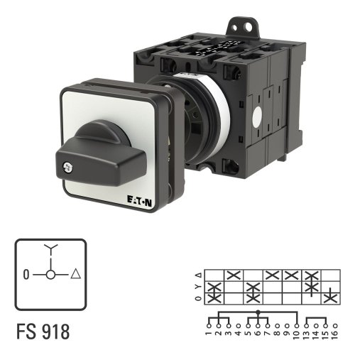 Eaton Sterdriehoekschakelaar, Contacten: 7, 32 A, Frontplaat: 0-Y-D, 90 &deg;, v - Eaton 020621 l1 - 20056955