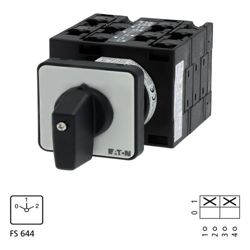 Eaton Omschakelaar, Contacten: 8, 32 A, Frontplaat: 0-1-2, 60 &deg;, vast, inbou - Eaton 020643 l1 - 20056957