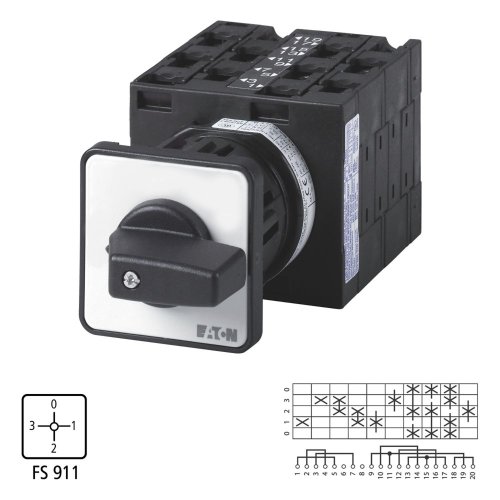Eaton Spanningsstroomeetschakelaar, Contacten: 10, 32 A, 3 trafo, Frontplaat - Eaton 020659 l1 - 20056959