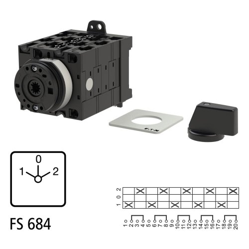 Eaton Omschakelaar, Contacten: 10, 32 A, 60 &deg;, tussenbouw, Basisschakelaar - Eaton 020716 l1 - 20056964