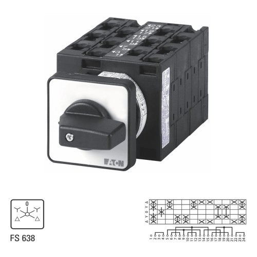Eaton Omkeer sterdriehoekschakelaar, Contacten: 12, 32 A, Frontplaat: D-Y-0- - Eaton 023895 l1 - 20057020