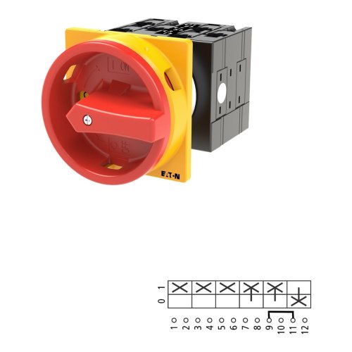 Eaton Hoofdschakelaar, 3-polig + N + 1MC + 1VC, 32 A, NOOD-UIT-functie, 90 &deg; - Eaton 026240 l1 - 20057048