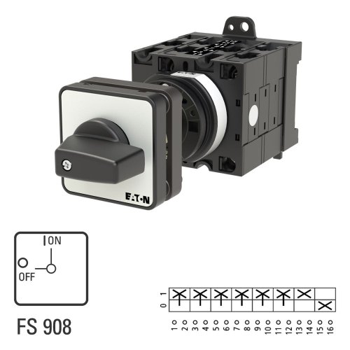 Eaton AAN-UIT-schakelaar, 6-polig + 1MC + 1VC, 32 A, 90 &deg;, tussenbouw - Eaton 030988 l1 - 20057124