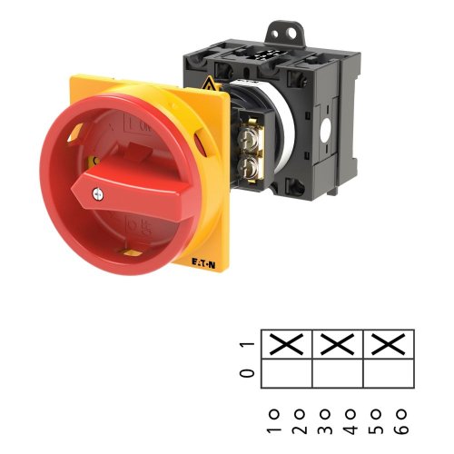 Eaton Hoofdschakelaar, 3-polig, 32 A, NOOD-UIT-functie, 90 &deg;, tussenbouw - Eaton 033358 l1 - 20057168