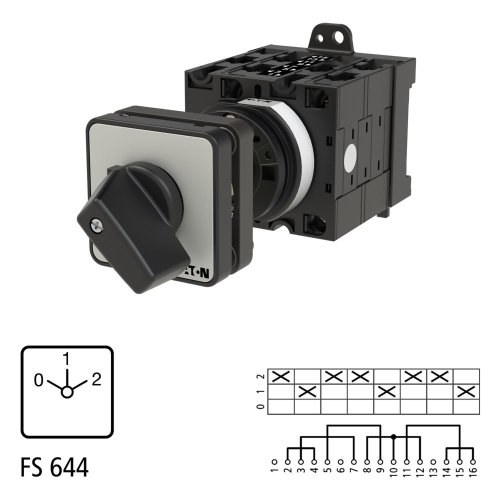 Eaton Poolomschakelaar, Contacten: 8, 32 A, Dahlander-schakeling, 2 toerenta - Eaton 038133 l1 - 20209135