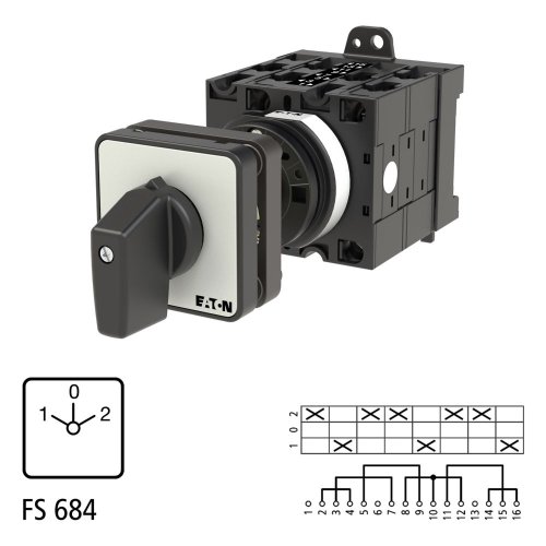 Eaton Poolomschakelaar, Contacten: 8, 32 A, Dahlander-schakeling, 2 toerenta - Eaton 045252 l1 - 20057354