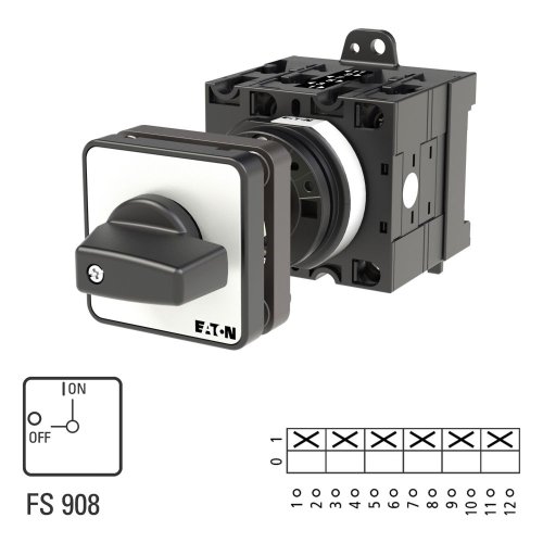 Eaton AAN-UIT-schakelaar, 6-polig, 32 A, 90 &deg;, tussenbouw - Eaton 052344 l1 - 20057584