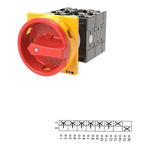 Eaton Hoofdschakelaar, 6-polig + 1MC + 1VC, 32 A, NOOD-UIT-functie, 90 &deg;, af - Eaton 054716 l1 - 20057621