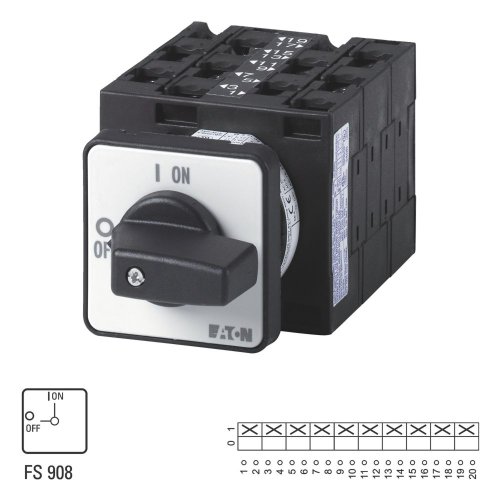 Eaton AAN-UIT-schakelaar, 10-polig, 32 A, 90 &deg;, inbouw - Eaton 057090 l1 - 20057650