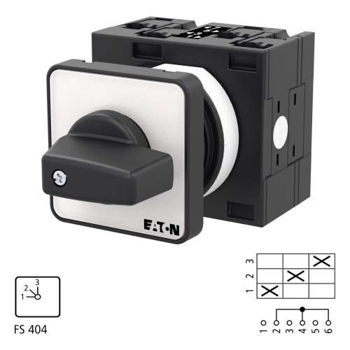 Eaton Stappenschakelaar, Contacten: 3, 32 A, Frontplaat: 1-3, 45 &deg;, vast, in - Eaton 076102 l1 - 20057935