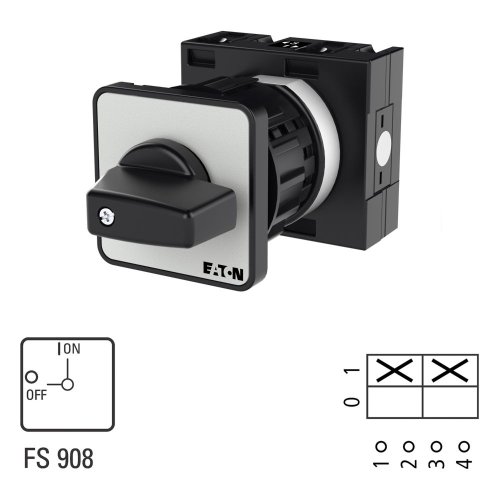 Eaton AAN-UIT-schakelaar, 2-polig, 32 A, 90 &deg;, eengats frontinbouw - Eaton 078446 l1 - 20057958