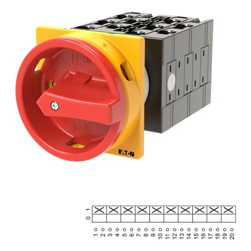 Eaton Hoofdschakelaar, 10-polig, 32 A, NOOD-UIT-functie, 90 &deg;, inbouw - Eaton 080818 l1 - 20057996