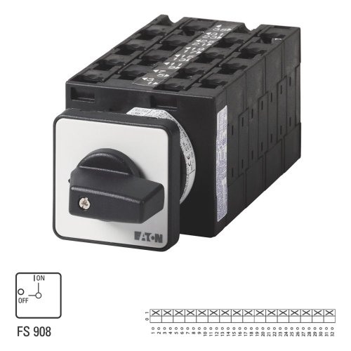 Eaton AAN-UIT-schakelaar, 16-polig, 32 A, 90 &deg;, inbouw - Eaton 080820 l1 - 20057997
