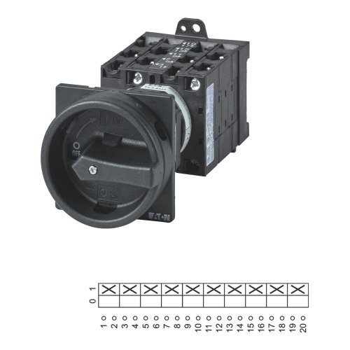 Eaton Hoofdschakelaar, 10-polig, 32 A, HOLD-functie, 90 &deg;, tussenbouw - Eaton 087937 l1 - 20058115