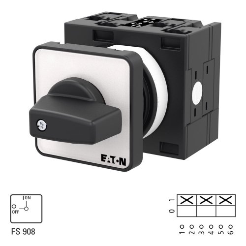 Eaton AAN-UIT-schakelaar, 3-polig, 32 A, 90 &deg;, inbouw - Eaton 087938 l1 - 20058116