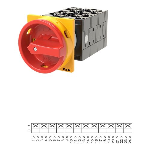 Eaton Hoofdschakelaar, 12-polig, 32 A, NOOD-UIT-functie, 90 &deg;, inbouw - Eaton 090310 l1 - 20058163