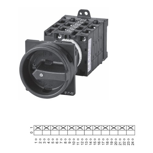 Eaton Hoofdschakelaar, 12-polig, 32 A, HOLD-functie, 90 &deg;, tussenbouw - Eaton 097429 l1 - 20058411