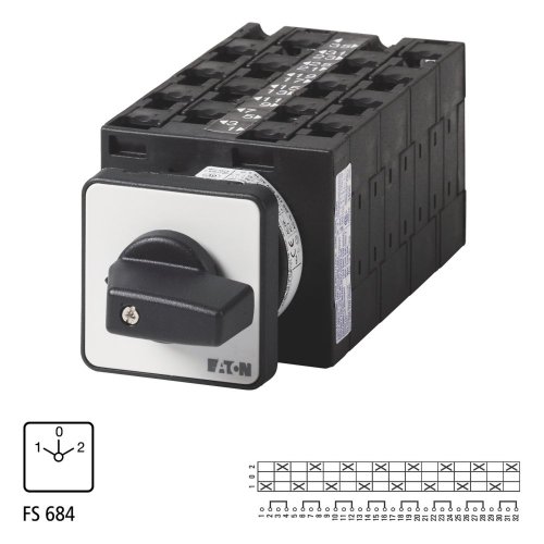 Eaton Omschakelaar, Contacten: 16, 32 A, Frontplaat: 1-0-2, 60 &deg;, vast, inbo - Eaton 097432 l1 - 20058412