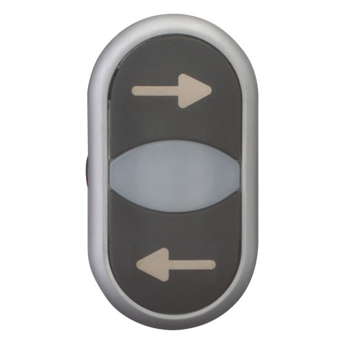 Eaton Dubbele drukknop, +signaallamp, vlak, zwart <-, wit, zwart ->, beschri - Eaton 105227 c - 20059131