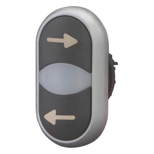 Eaton Dubbele drukknop, +signaallamp, vlak, zwart <-, wit, zwart ->, beschri - Eaton 105227 l - 20059131