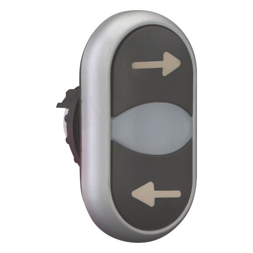 Eaton Dubbele drukknop, +signaallamp, vlak, zwart <-, wit, zwart ->, beschri - Eaton 105227 r - 20059131