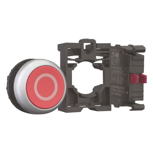 Eaton Drukknop, vlak, rood 0, terugverend, Contactelement 1 O, schroefaanslu - Eaton 110936 r - 20059438