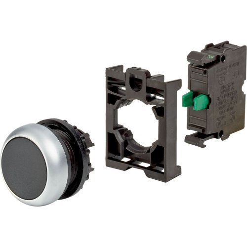Eaton Drukknop, vlak, zwart, terugverend, Contactelement 1F, schroefaansluit - Eaton 1160pic 1396 - 20059435