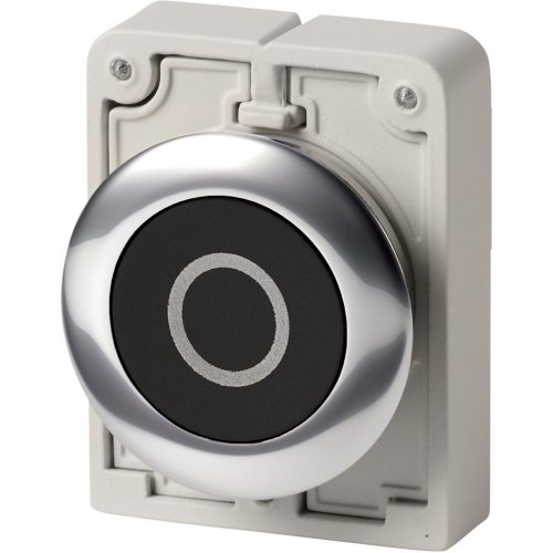 Eaton Drukknop, 30mm, vlak, zwart, "O", terugverend - Eaton 1160pic 1743 - 20062022