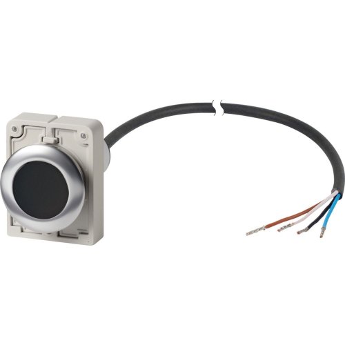 Eaton Drukknop, M30C Compact, zwart, vlak, vast, 0no/1nc, open einde, kabel  - Eaton 1160pic 1894 - 20062345